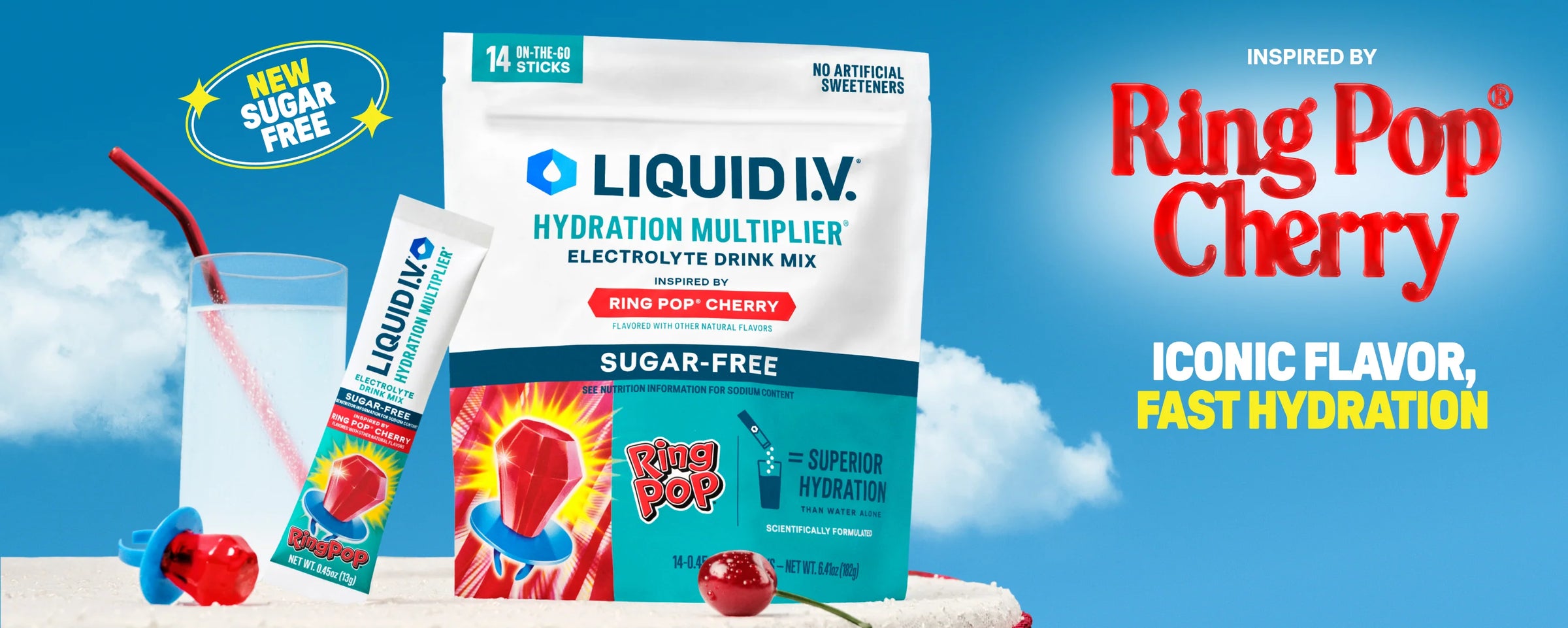 Ring Pop® Cherry Hydration Multiplier® Sugar-Free - Everyday Boost